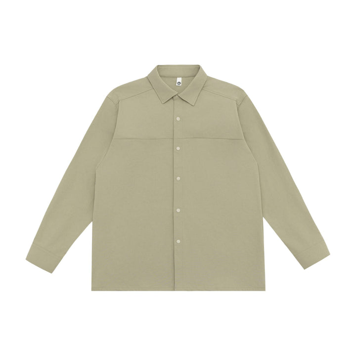 Unisex Longline-Hemdjacke im Boxy-Schnitt aus schwerer Sweatqualität mit verdeckter Druckknopfleiste Echoarchiv