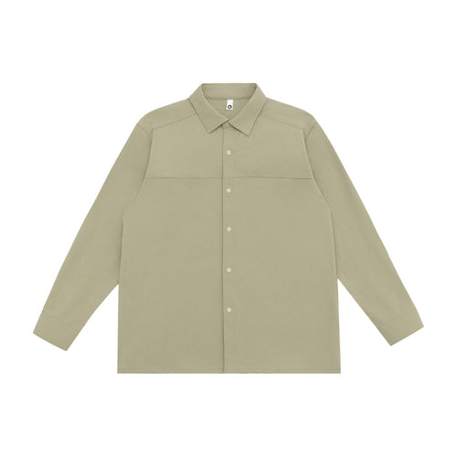 Unisex Longline-Hemdjacke im Boxy-Schnitt aus schwerer Sweatqualität mit verdeckter Druckknopfleiste Echoarchiv