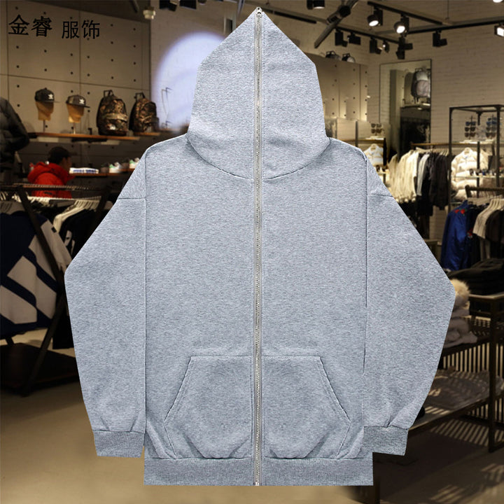 Unisex Zip-Hoodie mit durchgehendem Reißverschluss bis in spitze Kapuze, Kängurutasche und gerippten Bündchen Echo Archiv