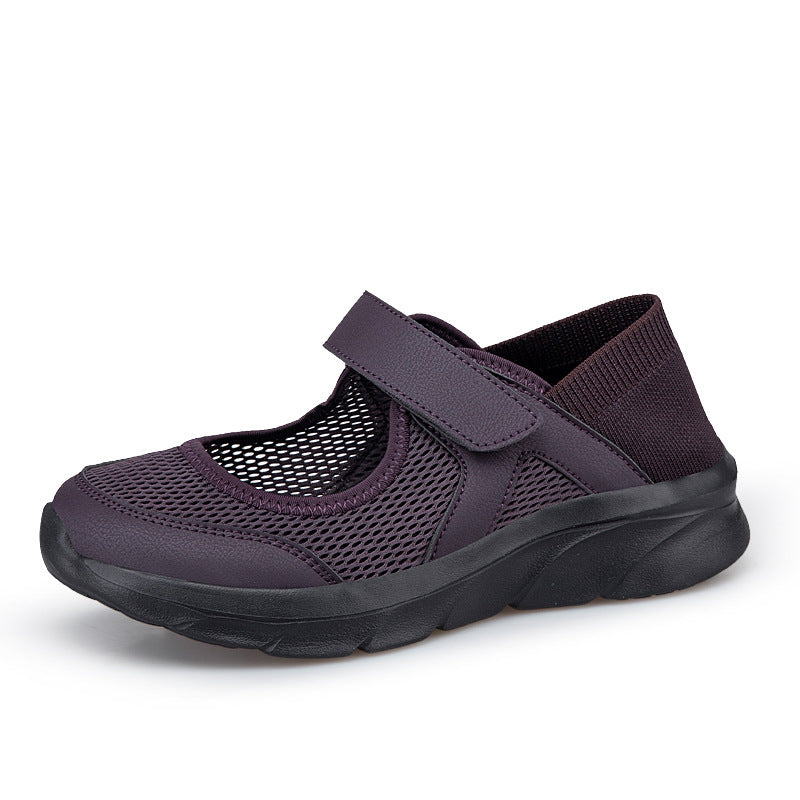 Damen nan Komfort-Riemchen-Sneaker mit Klettverschluss nahtlosem Strickschaft und dämpfender Leichtsohle Echo Archiv