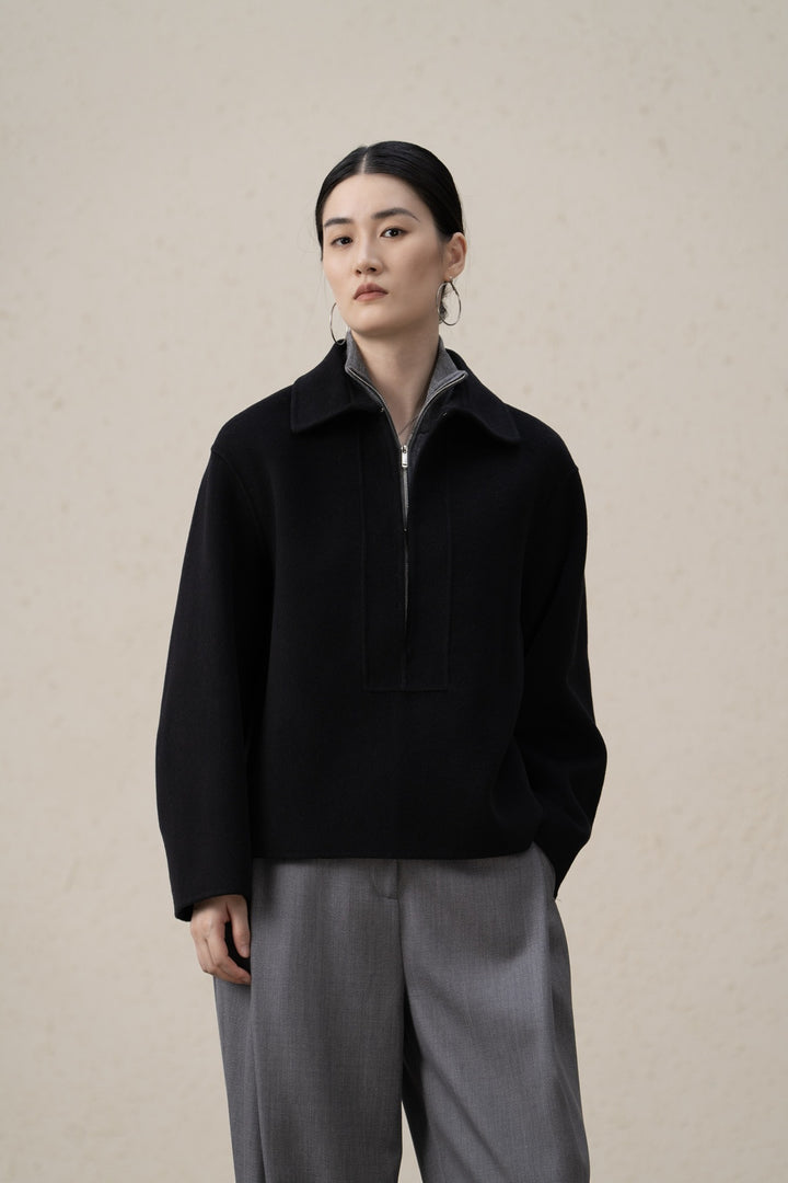 Damen Stylischer Halbzip Pullover Echoarchiv
