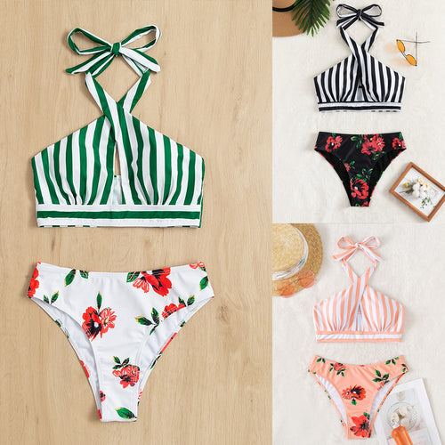 Damen Bikini-Set mit modischem Schnitt und floralen Akzenten Echo Archiv