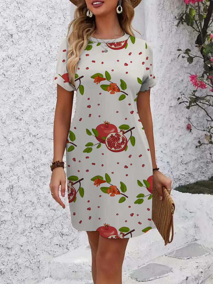 Damen lässiges Kurzarmkleid mit modernem Hahnentrittmuster und bequemer Passform Echo Archiv