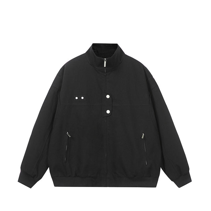 Herren modische Steppjacke mit hohem Kragen und seitlichen Reißverschlusstaschen Echoarchiv