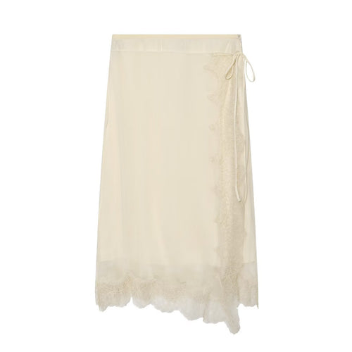 Damen Midi-Rock mit zarter Spitze und asymmetrischem Saum Echo Archiv