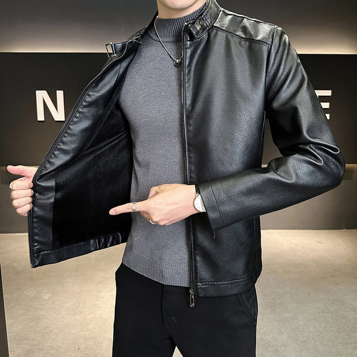 Herren Modische Kunstlederjacke im lässigen Design Echo Archiv