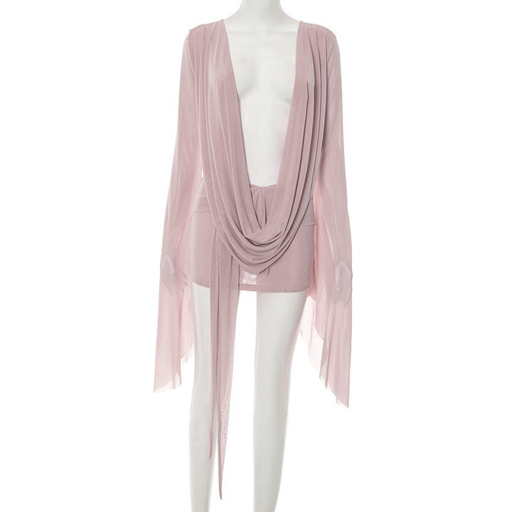 Damen Fließender Kaftan mit weiten Ärmeln und tieferem Ausschnitt Echo Archiv