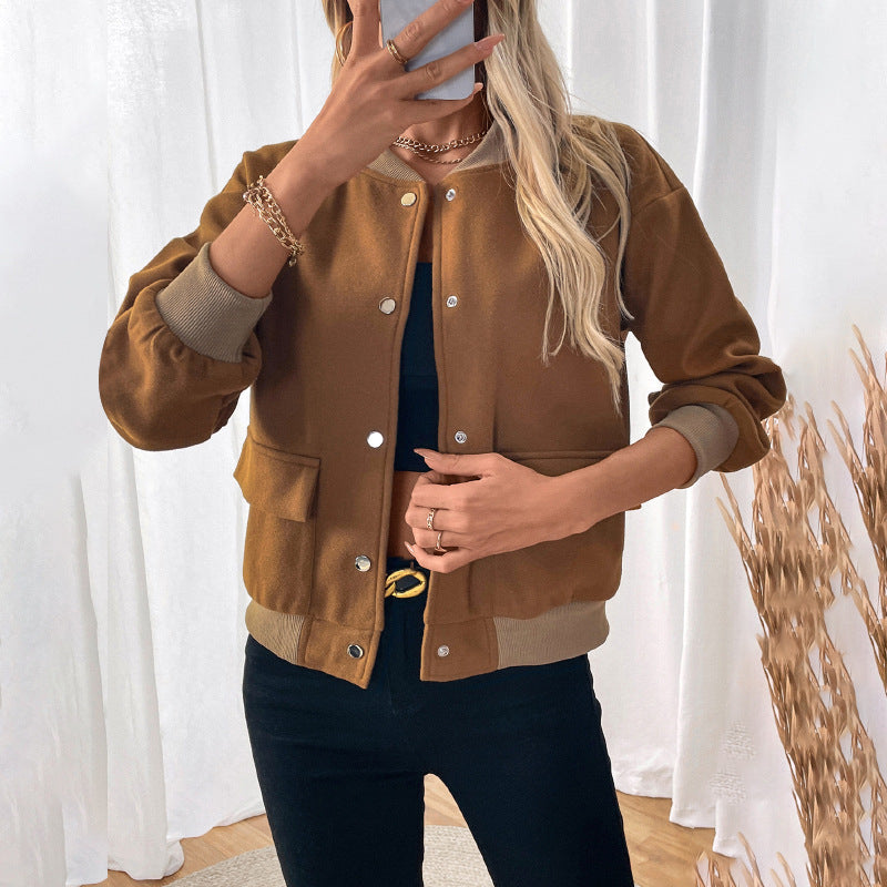 Damen Lässige Bomberjacke Echo Archiv