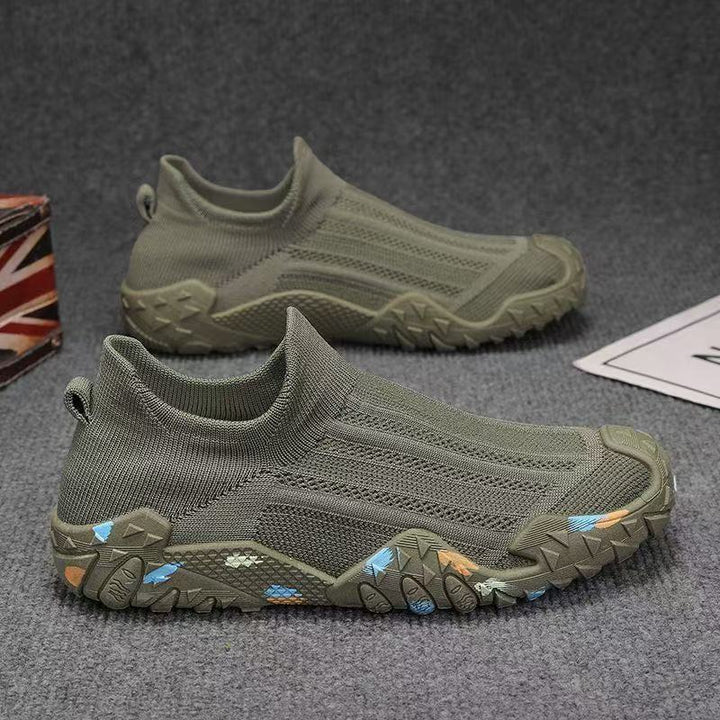 Herren Elastischer Strick-Fußschuh mit rutschfester, gemusterter Profilsohle Echoarhiv