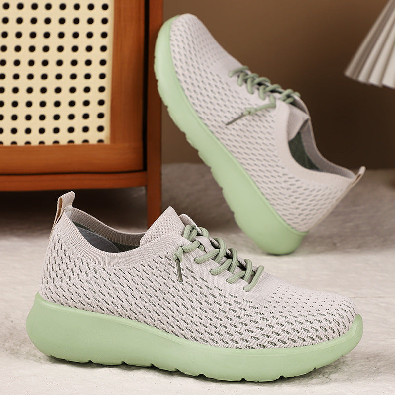 Damen nan atmungsaktiver Strick-Freizeit-Sneaker mit elastischem Schlupfkragen und stoßdämpfender EVA-Komfortsohle Echo Archiv