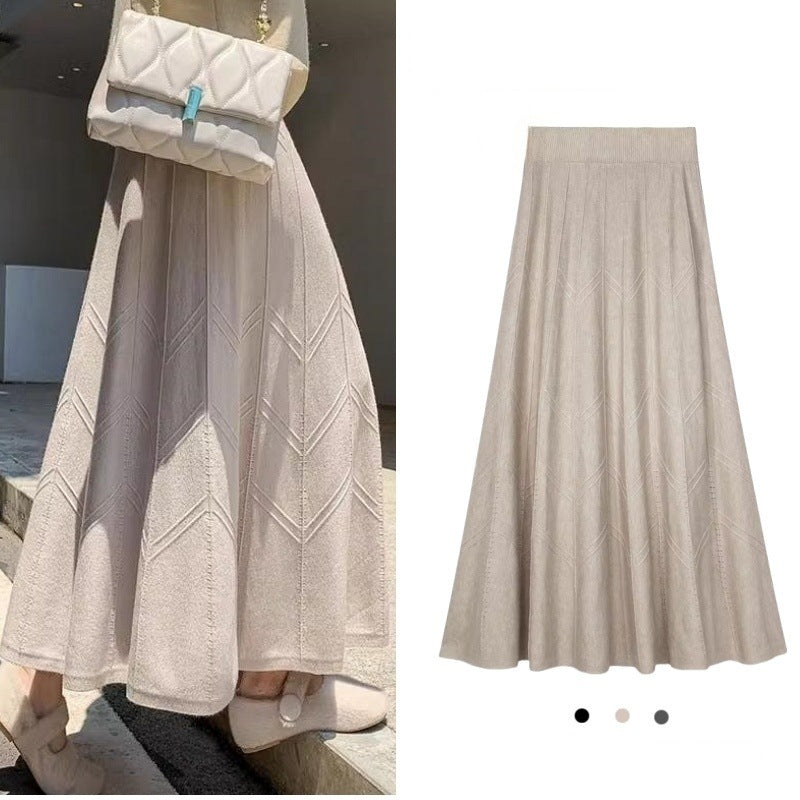 Damen Eleganter, schwingender Maxirock mit strukturiertem Design Echo Archiv