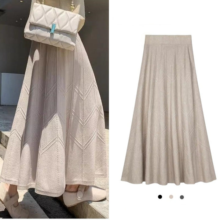 Damen Eleganter, schwingender Maxirock mit strukturiertem Design Echo Archiv