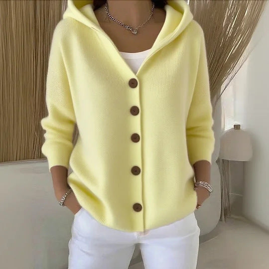 Damen nan Kapuzen-Cardigan mit Knopfleiste und lässiger Oversize-Passform Echo Archiv