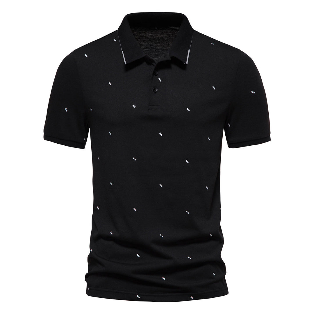 Herren Polohemd mit modischem Druck und hochwertigem Baumwollmaterial Echoarchiv