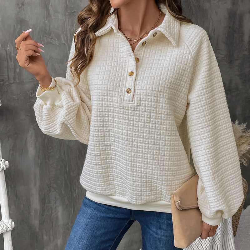 Damen kuscheliges Oversized Sweatshirt mit Knopfdetails Echo Archiv