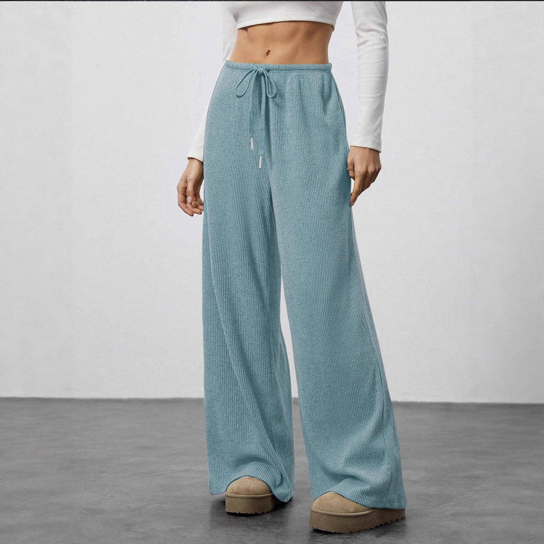 Damen Weit geschnittene Relax-Hose aus elastischem Strickmaterial mit Kordelzug Echo Archiv