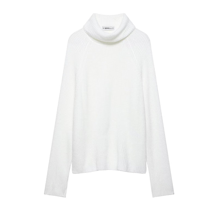 Damen Grobgestrickter kurzgeschnittener Rollkragenpullover im Boxy‑Schnitt Echoarchiv