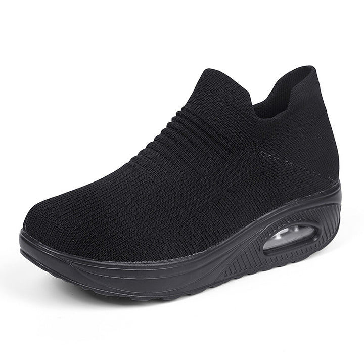 Damen nan gestrickter Schlupf-Walking-Sneaker mit anatomischer Pronationsstütze, Luftpolster-Zwischensohle und sockenähnlichem Schaft Echo Archiv