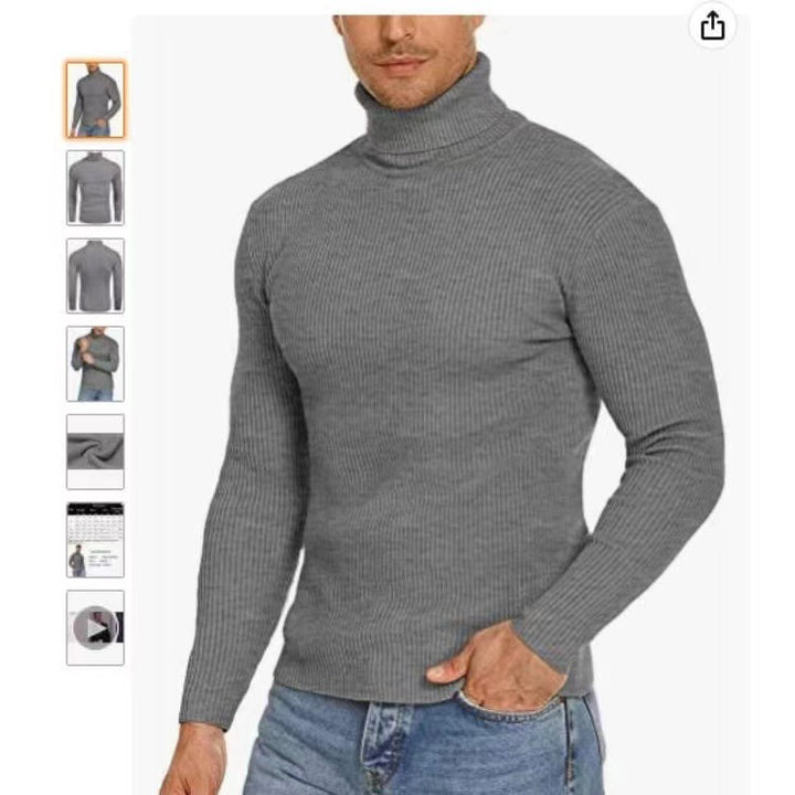 Herren Stehkragen Pullover aus ribbeltem Strick Echoarchiv