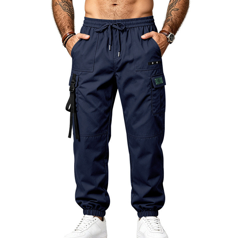 Herren Multifunktionale Cargo-Jogginghose mit Elastikbund, Gurt- und Taschen-Details Echoarchiv