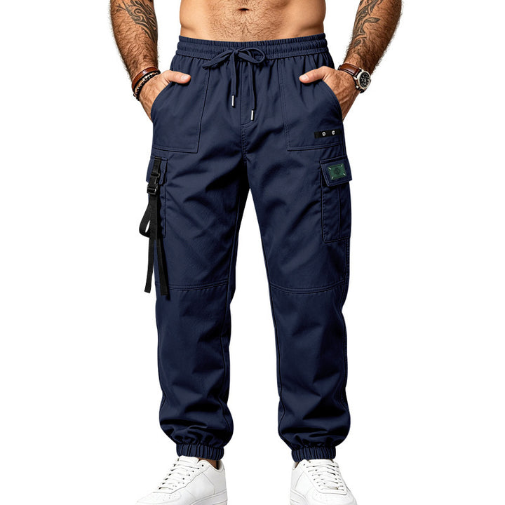 Herren Multifunktionale Cargo-Jogginghose mit Elastikbund, Gurt- und Taschen-Details Echoarchiv