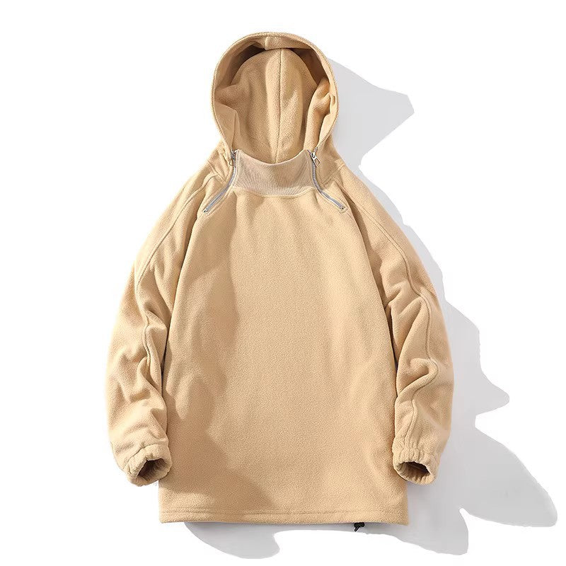 Herren Fleece Hoodie mit Reißverschluss und hohem Kragen Echoarchiv