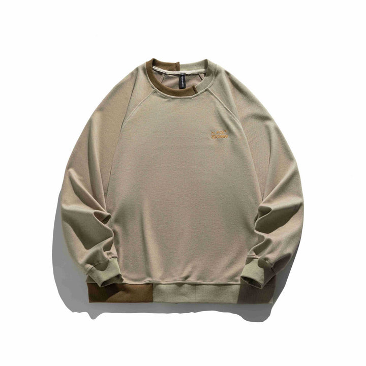 Herren Komfortabler Baumwoll-Sweatshirt mit Kontrastbündchen und Sticklogo Echoarchiv