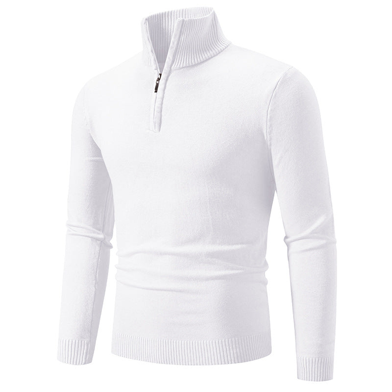 Herren nan Feinstrick-Halbzip-Pullover mit Rippen-Stehkragen und schmaler Passform Echo Archiv