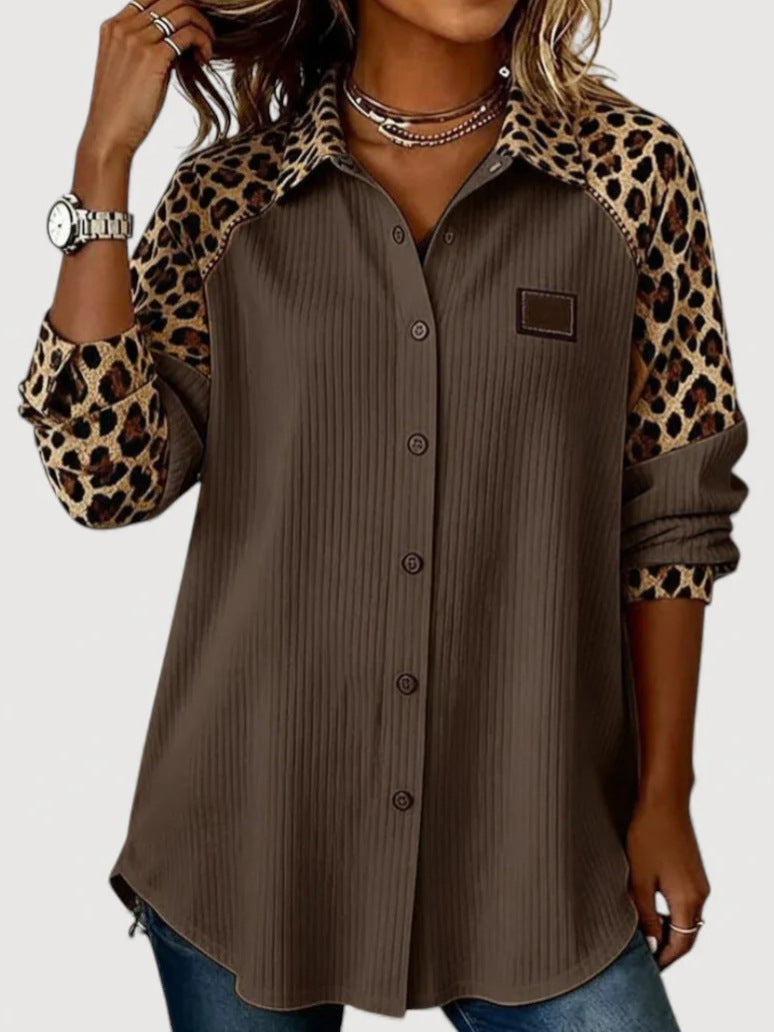 Damen Modisches Langarmshirt mit Animal-Print