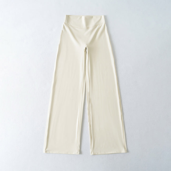 Damen Weite High Waist Loungehose aus Stretchjersey mit fließendem Schlag Echoarchiv