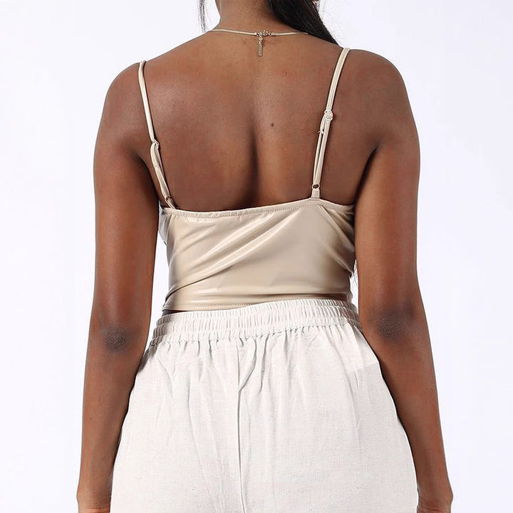 Damen Cropped Top mit elegantem V-Ausschnitt und figurbetonter Passform Echo Archiv