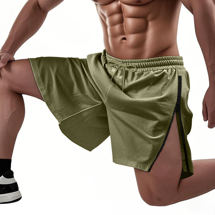 Herren Sportliche Funktionsshorts mit seitlichem Reißverschluss und elastischem Bund Echoarchiv