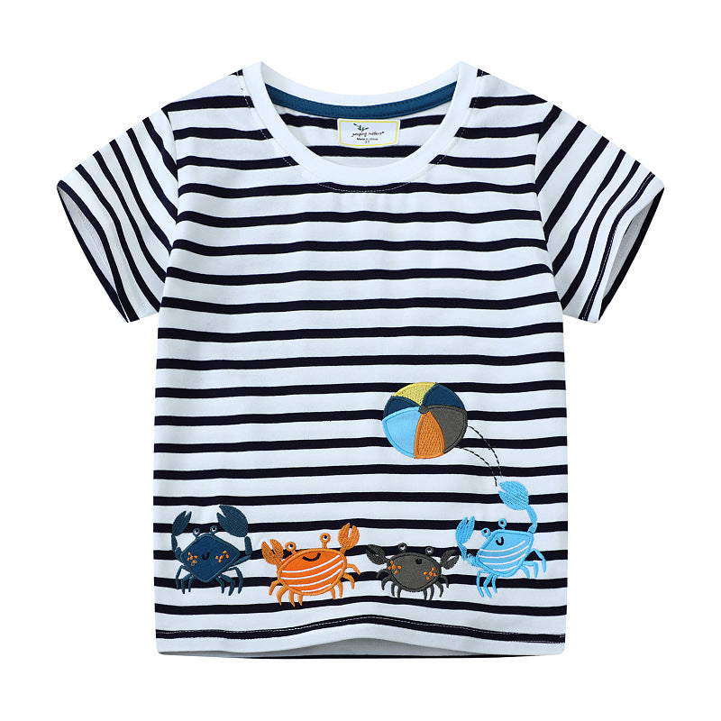 Jungen T-Shirt mit lebhaften Krabbenmotiven Echo Archiv