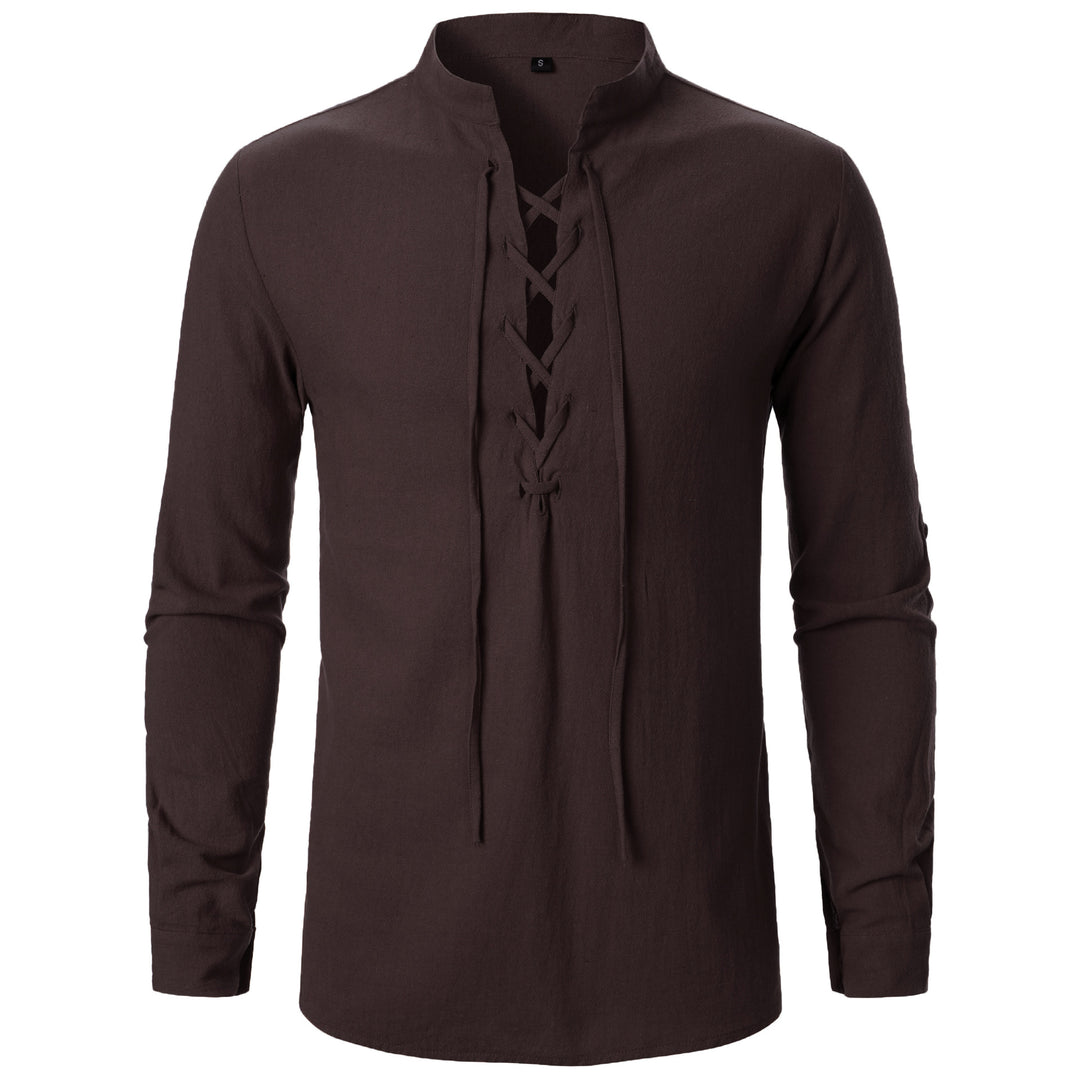 Herren Langarmshirt mit Schnürung Echoarchiv