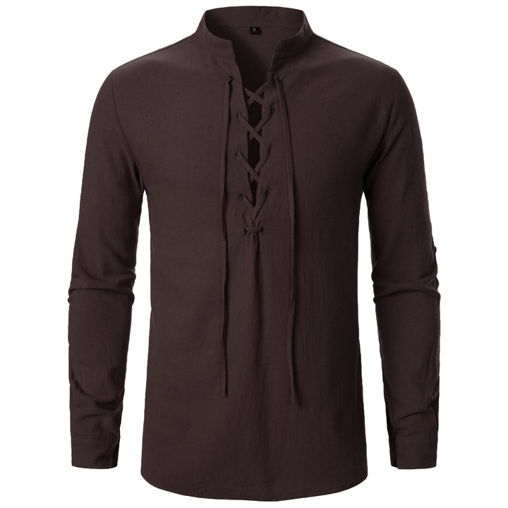 Herren Langarmshirt mit Schnürung Echoarchiv