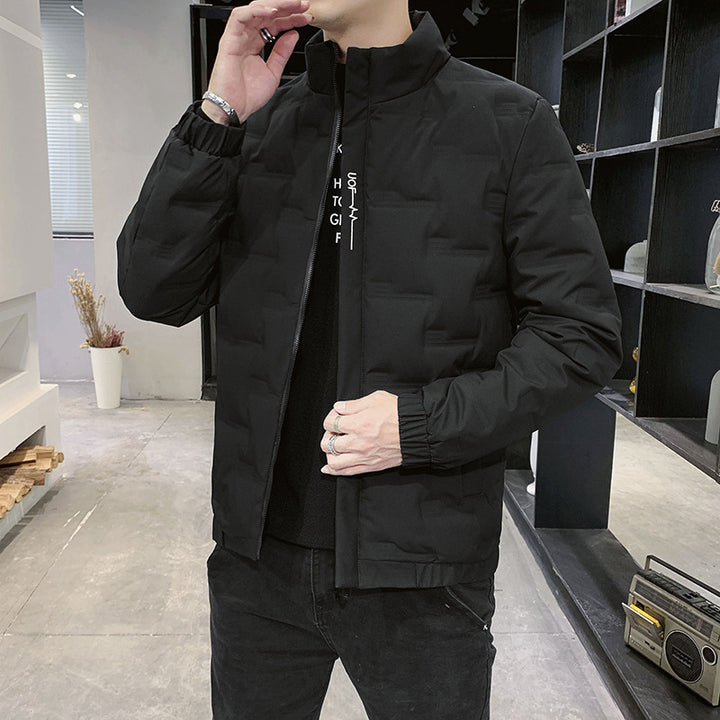 Herren Stehkragen-Steppjacke mit geometrischer Steppung und elastischen Bündchen Echo Archiv