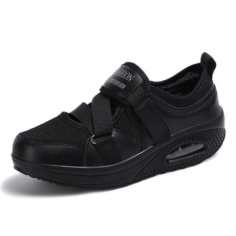 Damen nan stabilisierender Komfort-Sneaker mit luftgepolsterter Keilsohle und Klett-Riemenverschluss Echo Archiv