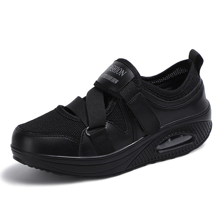 Damen nan stabilisierender Komfort-Sneaker mit luftgepolsterter Keilsohle und Klett-Riemenverschluss Echo Archiv