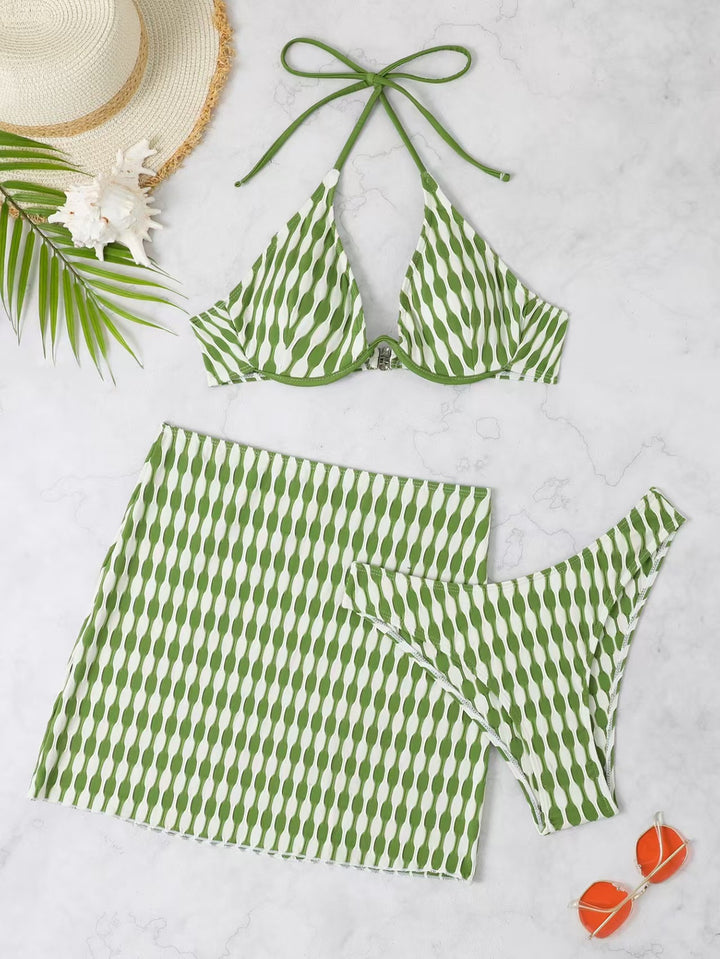 Damen Bikini-Set mit modischem Wickelrock und Triangel-Oberteil Echo Archiv
