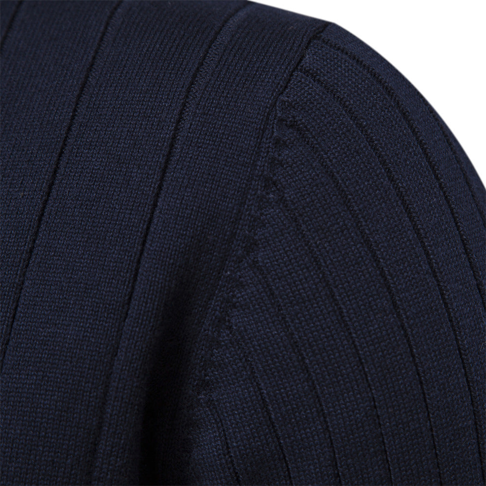 Herren Pullover mit halbem Reißverschluss und Rippstruktur Echoarchiv