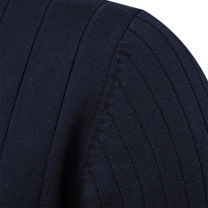 Herren Pullover mit halbem Reißverschluss und Rippstruktur Echoarchiv