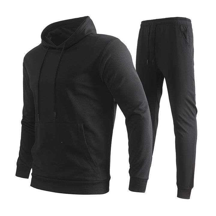 Herren Zweiteiliges Trainingsset mit Kapuzenpullover & tapered Jogginghose aus atmungsaktivem Funktionsfleece Echoarchiv