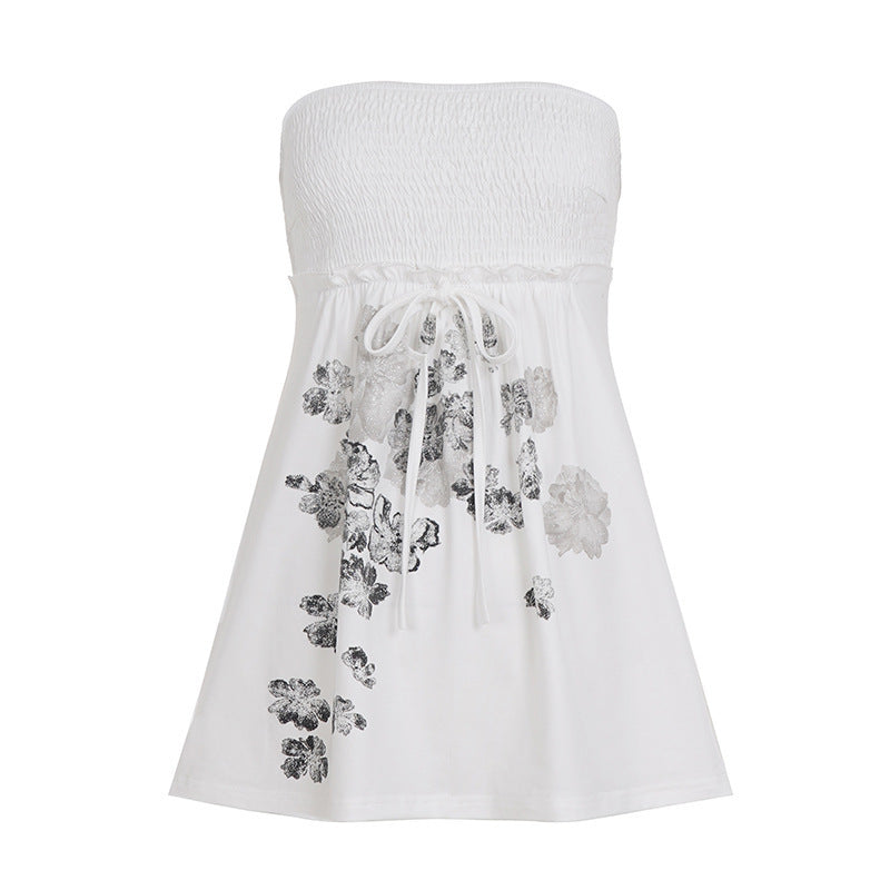 Damen Baumwollrock mit floralen Mustern und elastischem Bund Echo Archiv