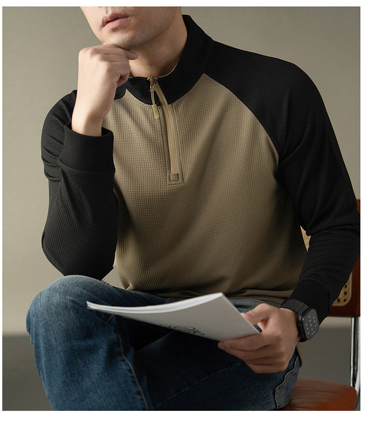 Herren funktionales Langarmshirt mit hohem Kragen und innovativer Reißverschlussöffnung Echoarchiv