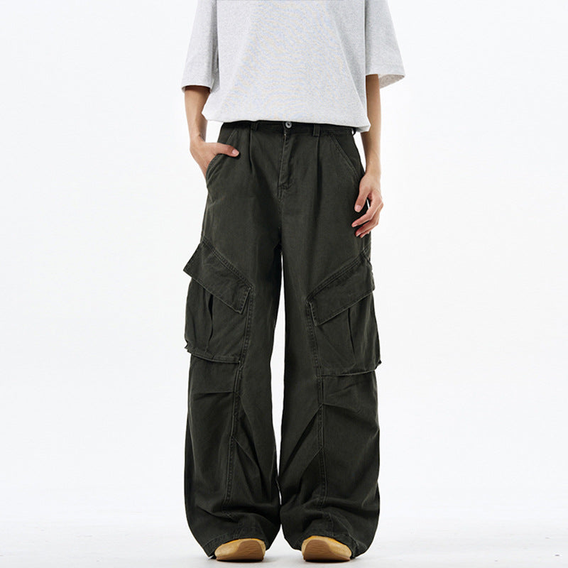 Herren weite technische Multi-Pocket Cargohose im Palazzoschnitt Echo Archiv