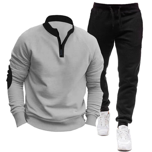 Herren Sportliches Hoodie- und Jogginganzug-Set mit kontrastierenden Ärmelakzenten Echoarchiv
