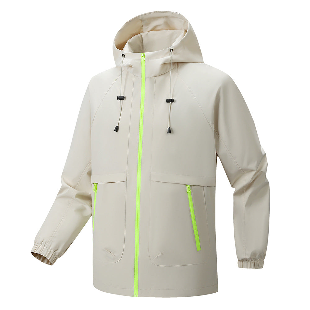 Herren leichte Funktionsjacke mit verstellbarer Kapuze und atmungsaktivem Material Echoarchiv