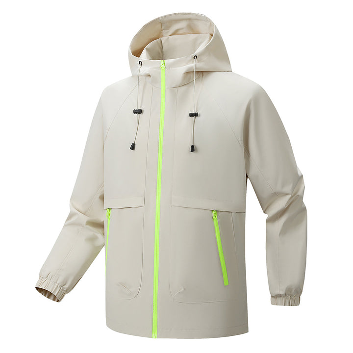 Herren leichte Funktionsjacke mit verstellbarer Kapuze und atmungsaktivem Material Echoarchiv