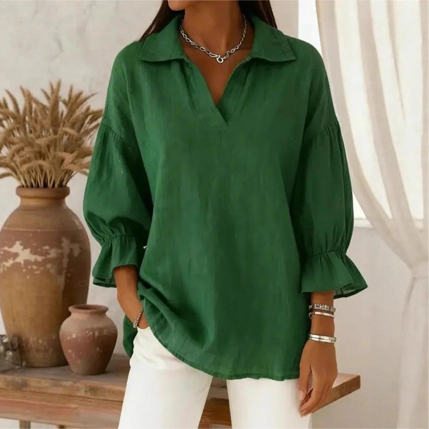 Damen Lässige und elegante Bluse mit weiten Ärmeln Echo Archiv