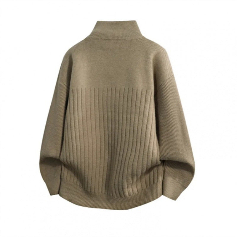 Herren modische Strickjacke mit hohem Kragen und strukturiertem Design Echoarchiv